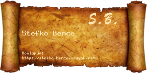 Stefko Bence névjegykártya