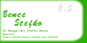 bence stefko business card